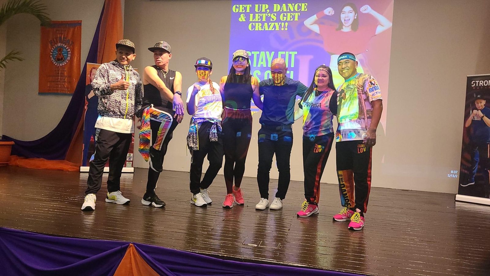Fitness community event on stage