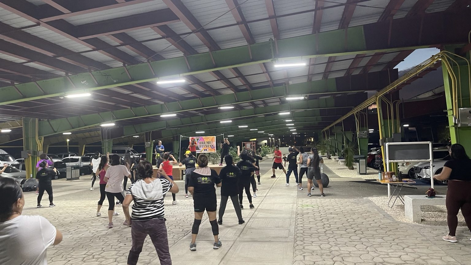 Outdoor community fitness class